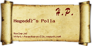 Hegedűs Polla névjegykártya