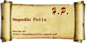 Hegedűs Polla névjegykártya